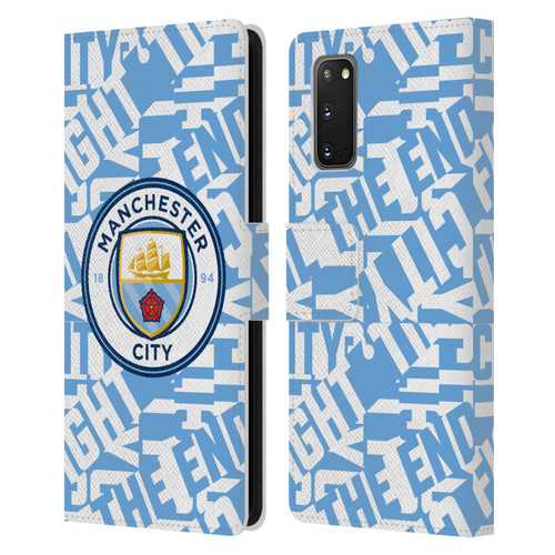 Manchester City Man City FC Graphics Sky Blue Pattern Fight Leather Book Wallet Case Cover For Samsung Galaxy S20 / S20 5G