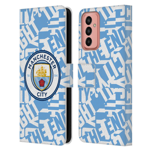 Manchester City Man City FC Graphics Sky Blue Pattern Fight Leather Book Wallet Case Cover For Samsung Galaxy M13 (2022)