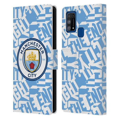 Manchester City Man City FC Graphics Sky Blue Pattern Fight Leather Book Wallet Case Cover For Samsung Galaxy M31 (2020)