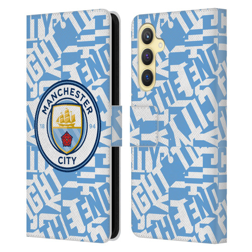 Manchester City Man City FC Graphics Sky Blue Pattern Fight Leather Book Wallet Case Cover For Samsung Galaxy S23 FE 5G