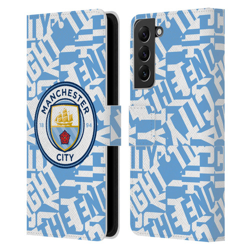 Manchester City Man City FC Graphics Sky Blue Pattern Fight Leather Book Wallet Case Cover For Samsung Galaxy S22+ 5G