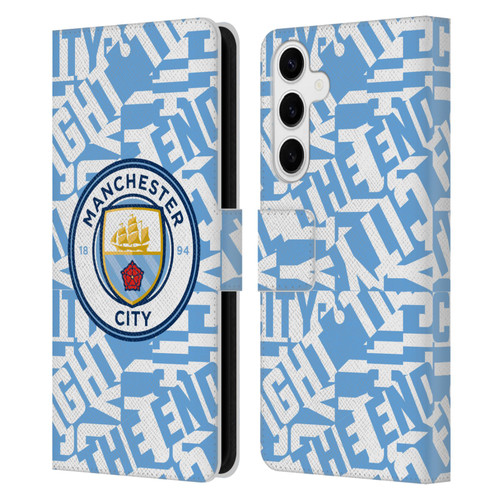 Manchester City Man City FC Graphics Sky Blue Pattern Fight Leather Book Wallet Case Cover For Samsung Galaxy S24+ 5G