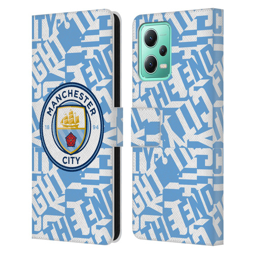 Manchester City Man City FC Graphics Sky Blue Pattern Fight Leather Book Wallet Case Cover For Xiaomi Redmi Note 12 5G