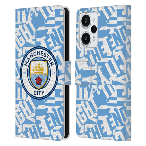 Manchester City Man City FC Graphics Sky Blue Pattern Fight Leather Book Wallet Case Cover For Xiaomi Redmi Note 12T