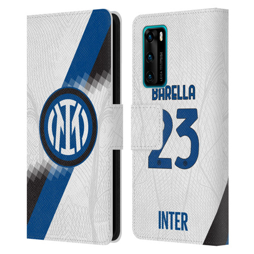 Fc Internazionale Milano 2023/24 Players Away Kit Nicolò Barella Leather Book Wallet Case Cover For Huawei P40 5G
