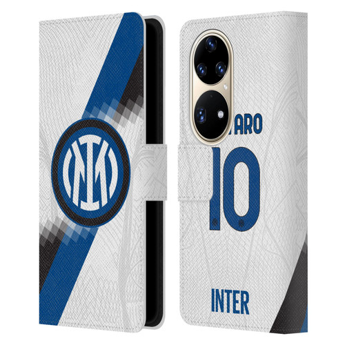 Fc Internazionale Milano 2023/24 Players Away Kit Lautaro Martínez Leather Book Wallet Case Cover For Huawei P50 Pro