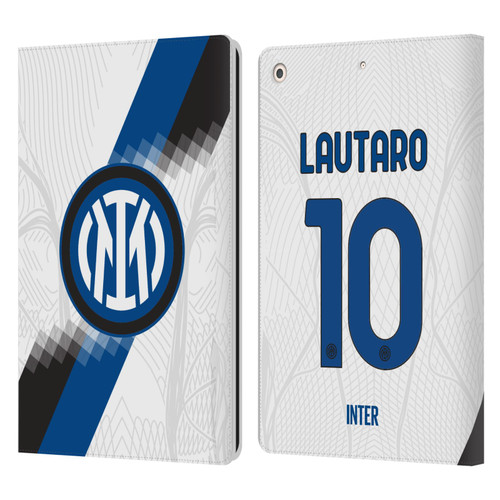 Fc Internazionale Milano 2023/24 Players Away Kit Lautaro Martínez Leather Book Wallet Case Cover For Apple iPad 10.2 2019/2020/2021