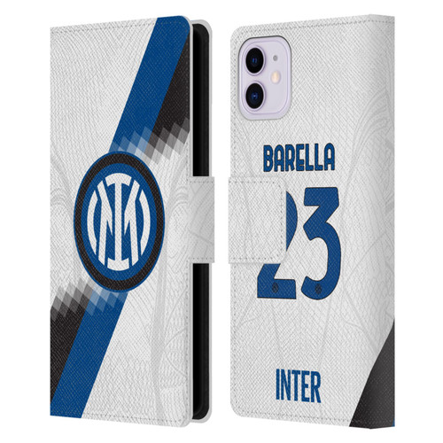 Fc Internazionale Milano 2023/24 Players Away Kit Nicolò Barella Leather Book Wallet Case Cover For Apple iPhone 11