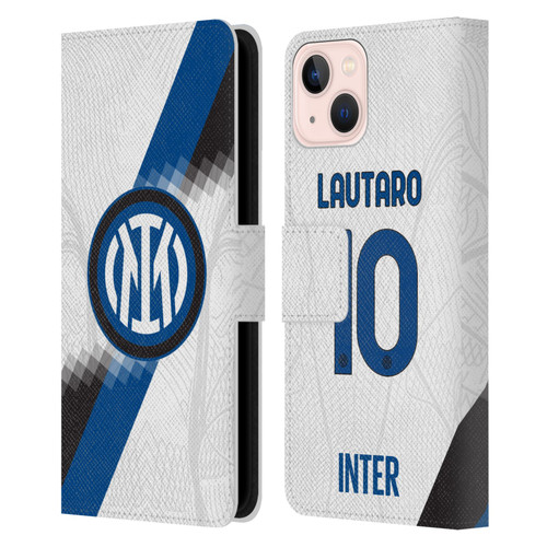 Fc Internazionale Milano 2023/24 Players Away Kit Lautaro Martínez Leather Book Wallet Case Cover For Apple iPhone 13