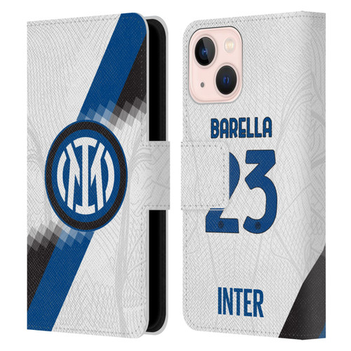 Fc Internazionale Milano 2023/24 Players Away Kit Nicolò Barella Leather Book Wallet Case Cover For Apple iPhone 13 Mini