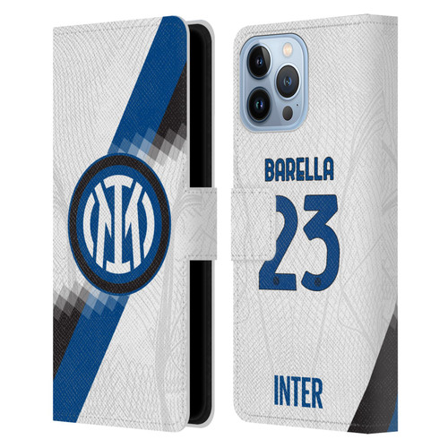 Fc Internazionale Milano 2023/24 Players Away Kit Nicolò Barella Leather Book Wallet Case Cover For Apple iPhone 13 Pro Max