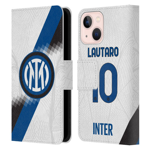 Fc Internazionale Milano 2023/24 Players Away Kit Lautaro Martínez Leather Book Wallet Case Cover For Apple iPhone 13 Mini