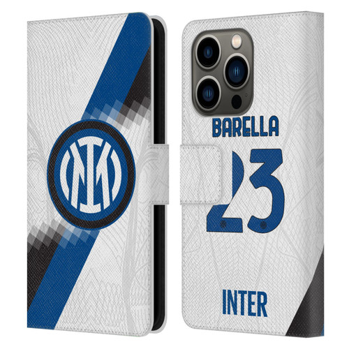 Fc Internazionale Milano 2023/24 Players Away Kit Nicolò Barella Leather Book Wallet Case Cover For Apple iPhone 14 Pro