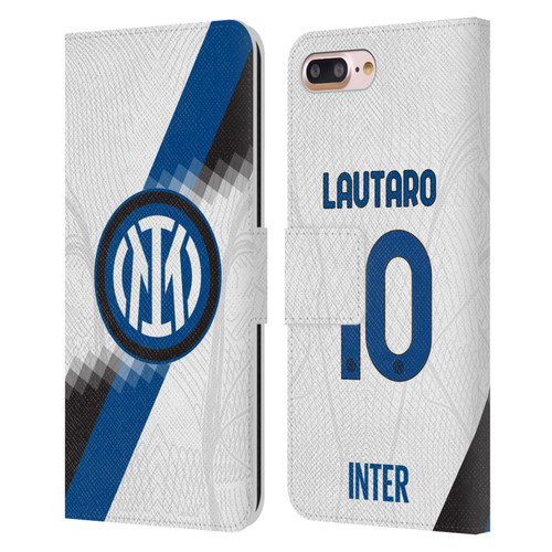 Fc Internazionale Milano 2023/24 Players Away Kit Lautaro Martínez Leather Book Wallet Case Cover For Apple iPhone 7 Plus / iPhone 8 Plus
