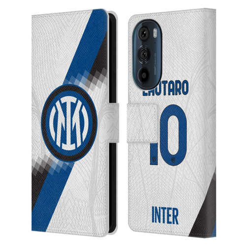 Fc Internazionale Milano 2023/24 Players Away Kit Lautaro Martínez Leather Book Wallet Case Cover For Motorola Edge 30
