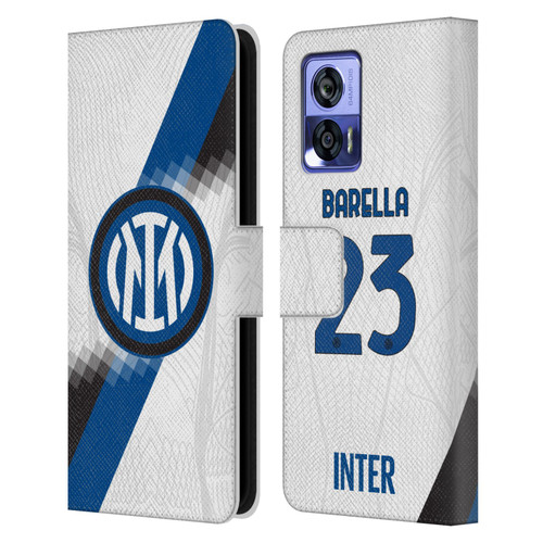 Fc Internazionale Milano 2023/24 Players Away Kit Nicolò Barella Leather Book Wallet Case Cover For Motorola Edge 30 Neo 5G