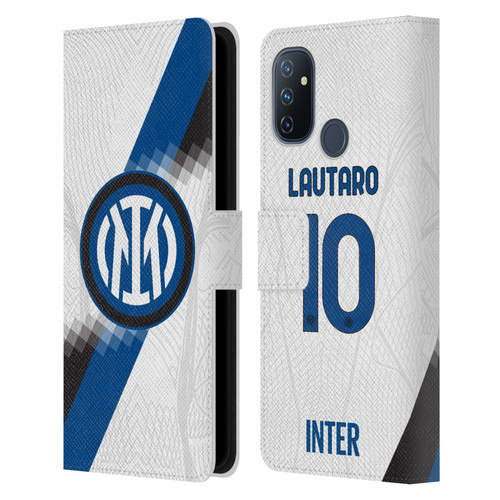 Fc Internazionale Milano 2023/24 Players Away Kit Lautaro Martínez Leather Book Wallet Case Cover For OnePlus Nord N100