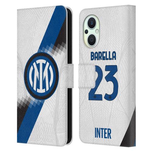 Fc Internazionale Milano 2023/24 Players Away Kit Nicolò Barella Leather Book Wallet Case Cover For OPPO Reno8 Lite