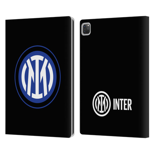 Fc Internazionale Milano Badge Logo On Black Leather Book Wallet Case Cover For Apple iPad Pro 13 M4 2024