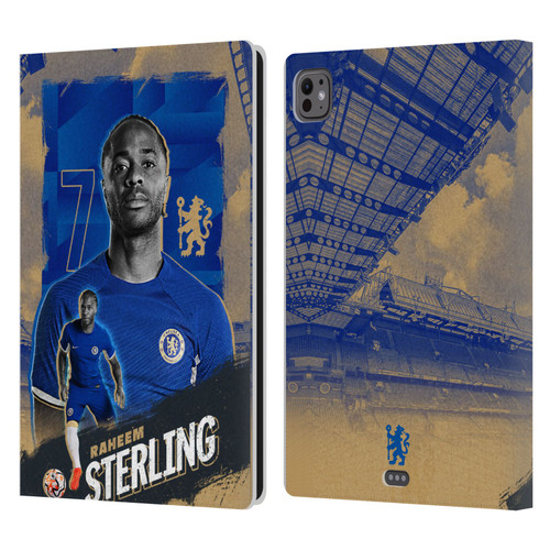 Chelsea Football Club 2023/24 First Team Raheem Sterling Leather Book Wallet Case Cover For Apple iPad Pro 11 M4 2024