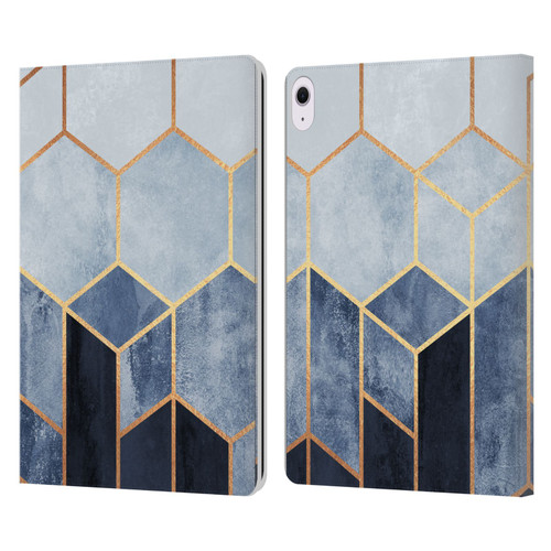 Elisabeth Fredriksson Sparkles Soft Blue Hexagons Leather Book Wallet Case Cover For Apple iPad Air 13 2024