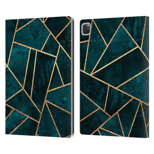 Elisabeth Fredriksson Sparkles Deep Teal Stone Leather Book Wallet Case Cover For Apple iPad Pro 13 M4 2024