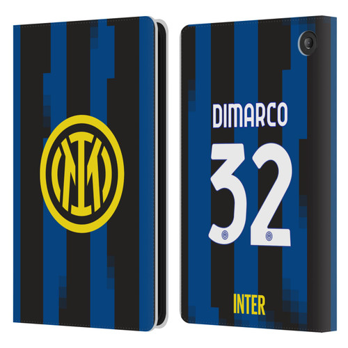 Fc Internazionale Milano 2023/24 Players Home Kit Federico Dimarco Leather Book Wallet Case Cover For Amazon Fire 7 2022