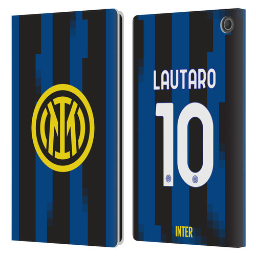 Fc Internazionale Milano 2023/24 Players Home Kit Lautaro Martínez Leather Book Wallet Case Cover For Amazon Fire Max 11 2023