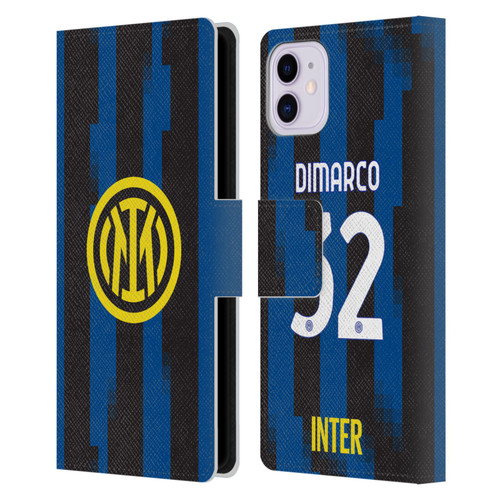 Fc Internazionale Milano 2023/24 Players Home Kit Federico Dimarco Leather Book Wallet Case Cover For Apple iPhone 11