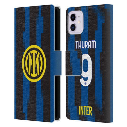 Fc Internazionale Milano 2023/24 Players Home Kit Marcus Thuram Leather Book Wallet Case Cover For Apple iPhone 11