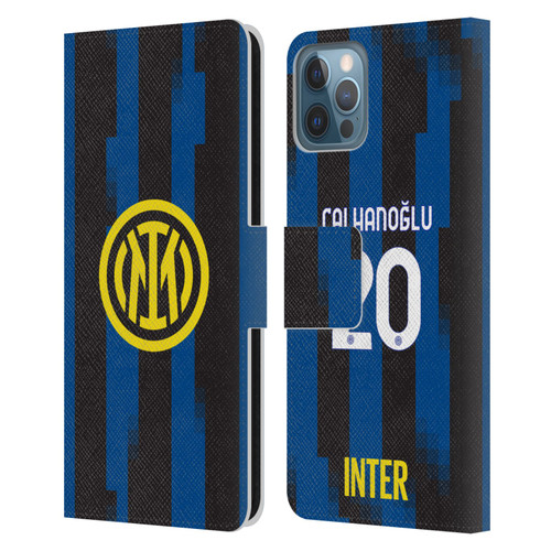 Fc Internazionale Milano 2023/24 Players Home Kit Hakan Çalhanoglu Leather Book Wallet Case Cover For Apple iPhone 12 / iPhone 12 Pro