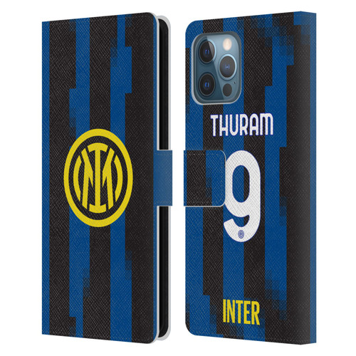 Fc Internazionale Milano 2023/24 Players Home Kit Marcus Thuram Leather Book Wallet Case Cover For Apple iPhone 12 Pro Max