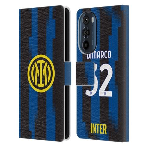 Fc Internazionale Milano 2023/24 Players Home Kit Federico Dimarco Leather Book Wallet Case Cover For Motorola Edge 30