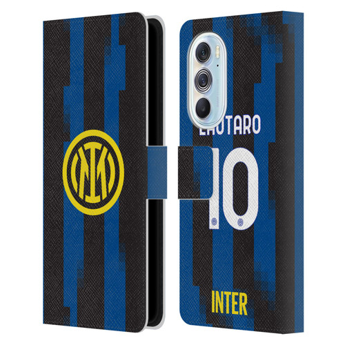 Fc Internazionale Milano 2023/24 Players Home Kit Lautaro Martínez Leather Book Wallet Case Cover For Motorola Edge X30