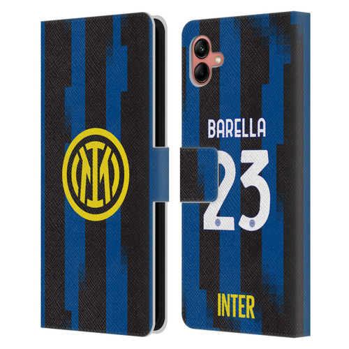 Fc Internazionale Milano 2023/24 Players Home Kit Nicolò Barella Leather Book Wallet Case Cover For Samsung Galaxy A04 (2022)