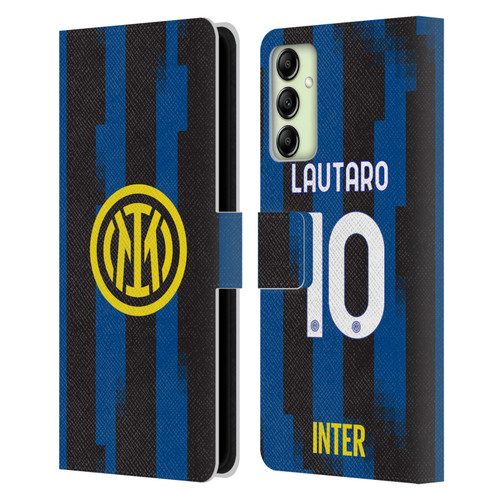 Fc Internazionale Milano 2023/24 Players Home Kit Lautaro Martínez Leather Book Wallet Case Cover For Samsung Galaxy A14 5G