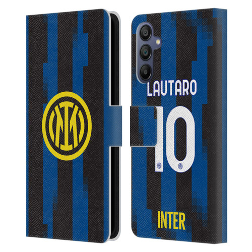 Fc Internazionale Milano 2023/24 Players Home Kit Lautaro Martínez Leather Book Wallet Case Cover For Samsung Galaxy A15