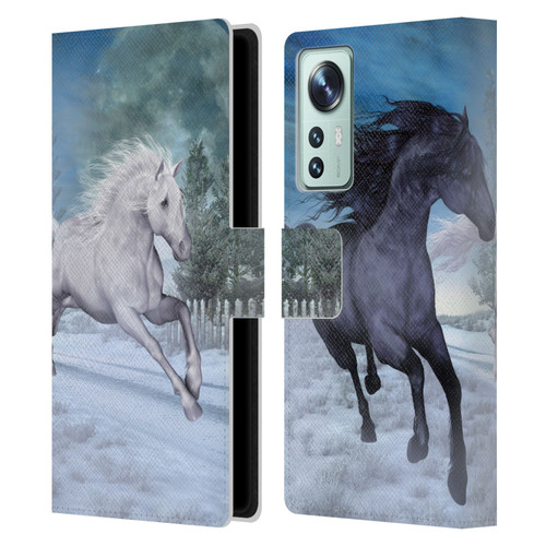 Simone Gatterwe Horses Freedom In The Snow Leather Book Wallet Case Cover For Xiaomi 12