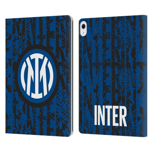 Fc Internazionale Milano Patterns Snake Wordmark Leather Book Wallet Case Cover For Apple iPad Air 13 2024