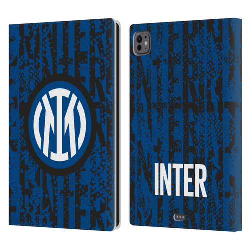 Fc Internazionale Milano Patterns Snake Wordmark Leather Book Wallet Case Cover For Apple iPad Pro 11 M4 2024