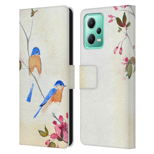 Mai Autumn Birds Blossoms Leather Book Wallet Case Cover For Xiaomi Redmi Note 12 5G