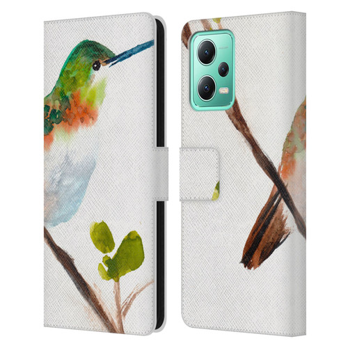 Mai Autumn Birds Hummingbird Leather Book Wallet Case Cover For Xiaomi Redmi Note 12 5G