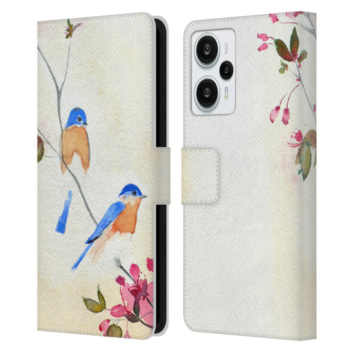 Mai Autumn Birds Blossoms Leather Book Wallet Case Cover For Xiaomi Redmi Note 12T