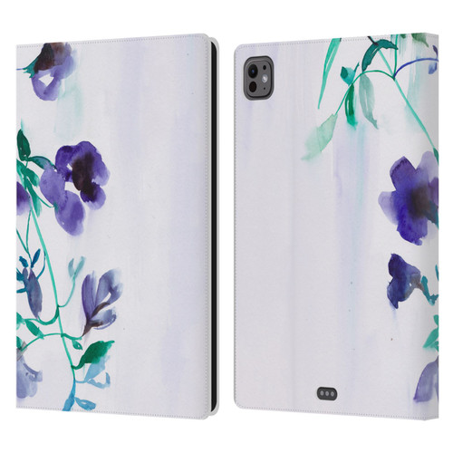 Mai Autumn Floral Blooms Moon Drops Leather Book Wallet Case Cover For Apple iPad Pro 11 M4 2024