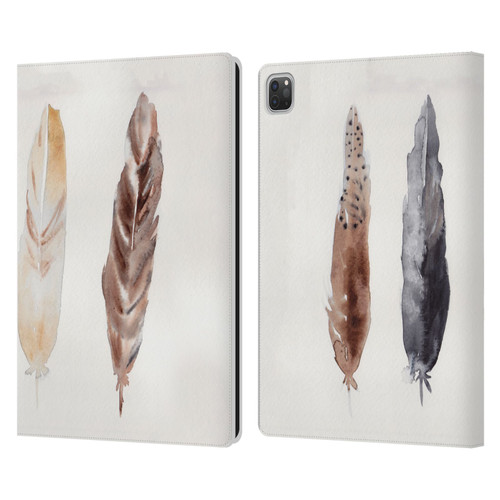 Mai Autumn Feathers Pattern Leather Book Wallet Case Cover For Apple iPad Pro 13 M4 2024