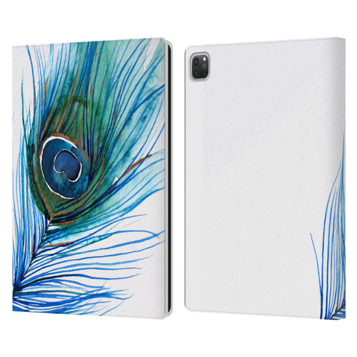 Mai Autumn Feathers Peacock Leather Book Wallet Case Cover For Apple iPad Pro 13 M4 2024