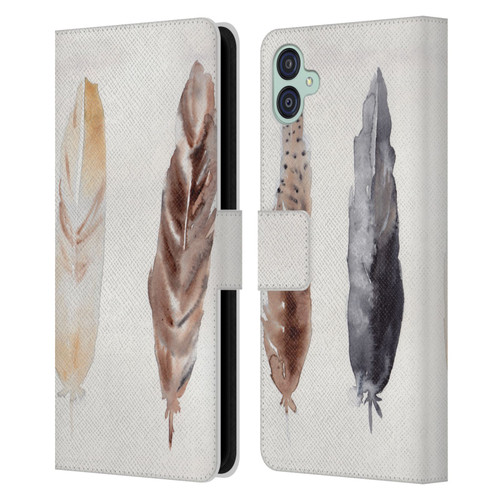 Mai Autumn Feathers Pattern Leather Book Wallet Case Cover For Samsung Galaxy M04 5G / A04e