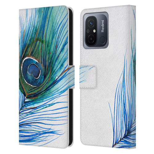 Mai Autumn Feathers Peacock Leather Book Wallet Case Cover For Xiaomi Redmi 12C