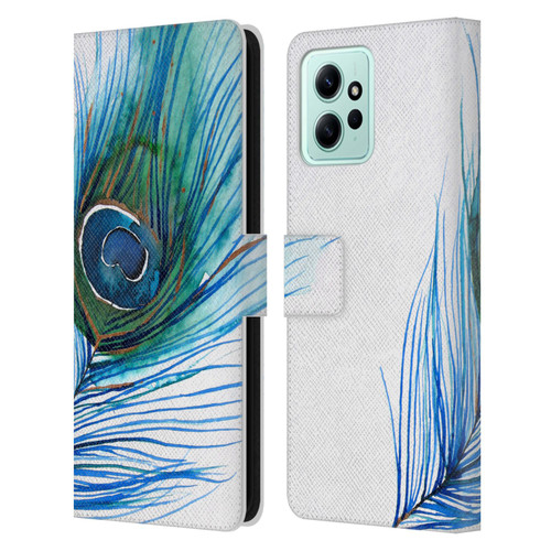 Mai Autumn Feathers Peacock Leather Book Wallet Case Cover For Xiaomi Redmi 12