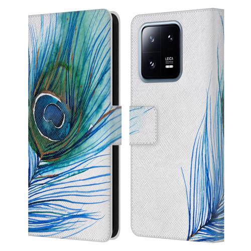 Mai Autumn Feathers Peacock Leather Book Wallet Case Cover For Xiaomi 13 Pro 5G